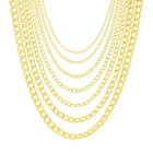 10K Yellow Gold 2mm 7 5mm Curb Cuban Chain Link Necklace or Bracelet 7" 30"