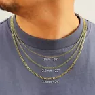 10K Yellow Gold 2mm 7 5mm Curb Cuban Chain Link Necklace or Bracelet 7" 30"
