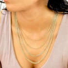 10K Yellow Gold 2mm 7 5mm Curb Cuban Chain Link Necklace or Bracelet 7" 30"
