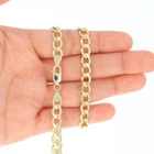 10K Yellow Gold 2mm 7 5mm Curb Cuban Chain Link Necklace or Bracelet 7" 30"