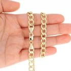 10K Yellow Gold 2mm 7 5mm Curb Cuban Chain Link Necklace or Bracelet 7" 30"
