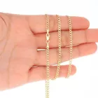 10K Yellow Gold 2mm 7 5mm Curb Cuban Chain Link Necklace or Bracelet 7" 30"