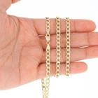 10K Yellow Gold 2mm 7 5mm Curb Cuban Chain Link Necklace or Bracelet 7" 30"