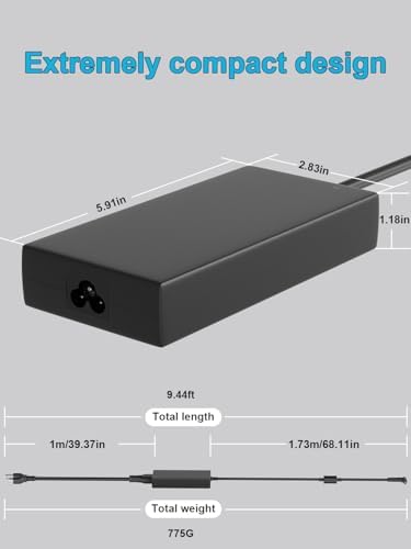180W Laptop Charger Compatible with MSI GF63 GF65 GS65 GS66 GF62 GL62 GE62 GS70 GF72 GL72 GF75 GP60 WS65 GS40 GE70 GS63 GS43 GS60 GS73 GS75 Stealth Apache Phantom Adapter