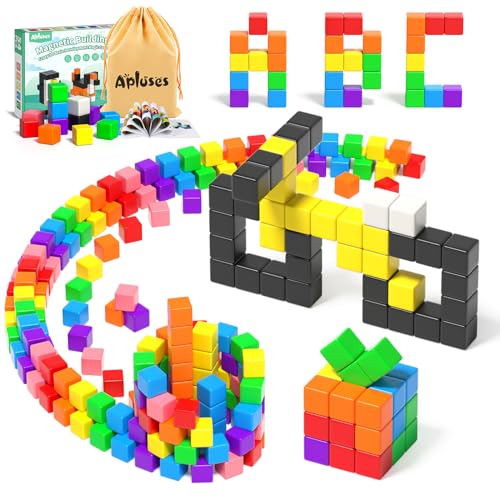 54 PCS Magnetic Blocks  Magnetic Building Blocks for Toddlers 3   Montessori Toys  Magnet Cubes  Preschool STEM Educational Sensory Magnet Toys for Kids Ages 3 5 Year Old Boys and Girls