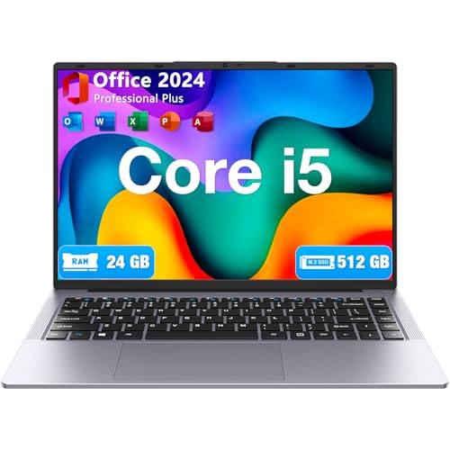 AE86 Laptop   Intel Core i5  up to 3 6GHz   24GB RAM/512GB SSD  Window 11 Pro  1920x1200 100  sRGB Display w/HDMI & USB A  Long Lasting Battery  MS Office 2024