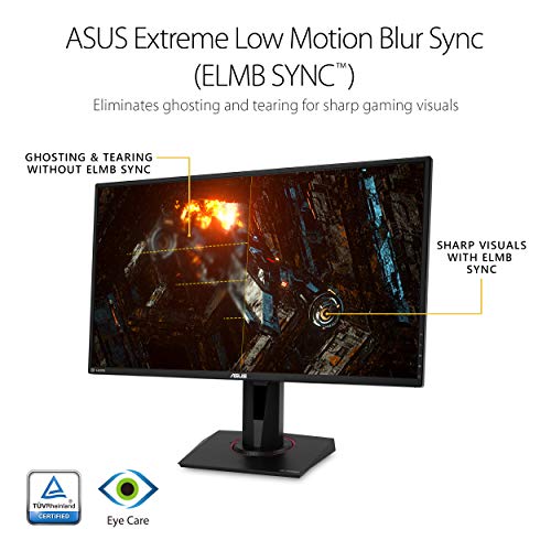 ASUS TUF Gaming 27 2K HDR Gaming Monitor  VG27AQ    QHD  2560 x 1440   165Hz  Supports 144Hz   1ms  Extreme Low Motion Blur  Speaker  G SYNC Compatible  VESA Mountable  DisplayPort  HDMI  Black