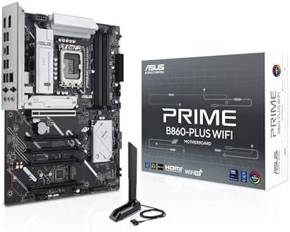 ASUS TUF Gaming B860M PLUS WiFi B860 LGA 1851 mATX Motherboard  Intel  Core  Ultra Series 2 Ready  AI PC  12 1 2 1 80A Stages  DDR5 PCIe 5 0  3X M 2  Wi Fi 7  2 5G LAN  HDMI   USB 20Gbps Type C 