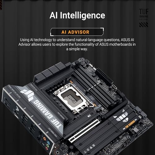 ASUS TUF Gaming B860M PLUS WiFi B860 LGA 1851 mATX Motherboard  Intel  Core  Ultra Series 2 Ready  AI PC  12 1 2 1 80A Stages  DDR5 PCIe 5 0  3X M 2  Wi Fi 7  2 5G LAN  HDMI   USB 20Gbps Type C 
