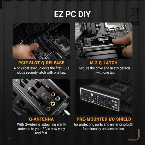 ASUS TUF Gaming B860M PLUS WiFi B860 LGA 1851 mATX Motherboard  Intel  Core  Ultra Series 2 Ready  AI PC  12 1 2 1 80A Stages  DDR5 PCIe 5 0  3X M 2  Wi Fi 7  2 5G LAN  HDMI   USB 20Gbps Type C 