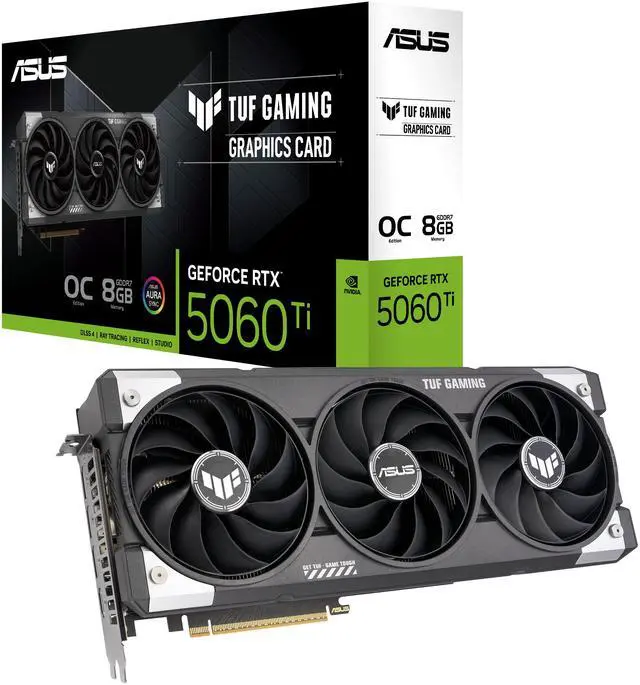 ASUS TUF Gaming GeForce RTX 5060 Ti 8GB 128 Bit GDDR7 DLSS 4 0 Graphics Card TUF RTX5060TI O8G GAMING