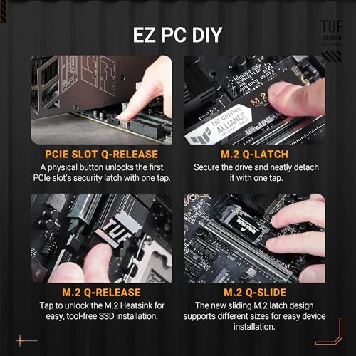 ASUS TUF Gaming Z790 Plus WiFi LGA 1700 Intel 14th 12th &13th Gen  ATX Gaming Motherboard PCIe 5 0 DDR5 4xM 2 Slots 16 1 DrMOS WiFi 6 2 5Gb LAN Front USB 3 2 Gen 2 Type C Thunderbolt 4 USB4  Aura RGB 