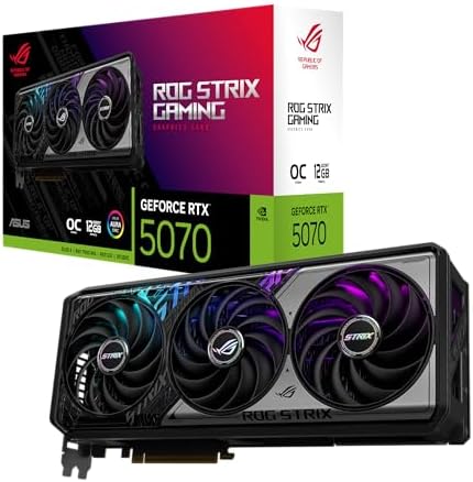 ASUS TUF GeForce RTX  5070 12GB GDDR7 OC Edition Graphics Card  NVIDIA  Desktop  PCIe  5 0  HDMI /DP 2 1  3 125 Slot  Military Grade Components  Protective PCB Coating  Axial tech Fans 