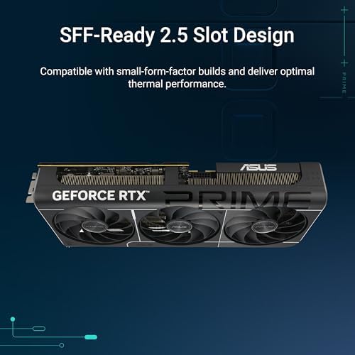 ASUS The SFF Ready Prime GeForce RTX  5070 12GB GDDR7 Graphics Card  PCIe  5 0  12GB GDDR7  HDMI /DP 2 1  2 5 Slot  Axial tech Fans  Dual BIOS 