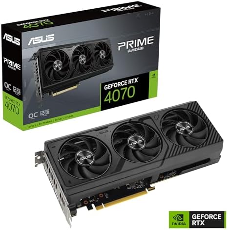 ASUS The SFF Ready Prime GeForce RTX  5070 12GB GDDR7 Graphics Card  PCIe  5 0  12GB GDDR7  HDMI /DP 2 1  2 5 Slot  Axial tech Fans  Dual BIOS 