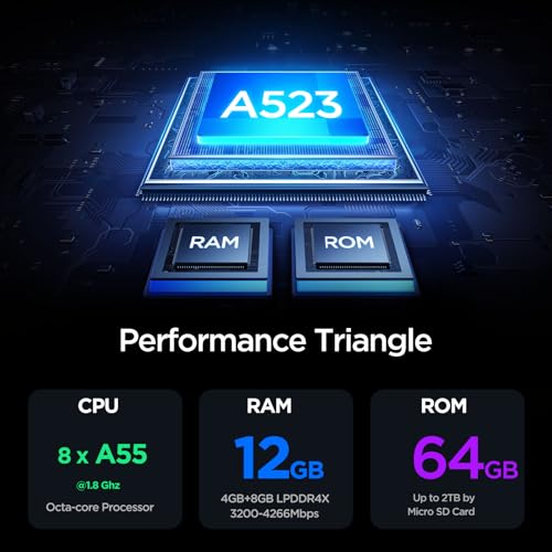 Android Tablet  10 1 inch Android 15 Tablet  Octa core CPU  2 Years Protection  RAM 12GB  ROM 64GB  Up to 2 TB   800x1280 Resolution  WiFi 6 & Bluetooth 5 4  Dual Speakers  5MP 8MP  6000mAh  Black