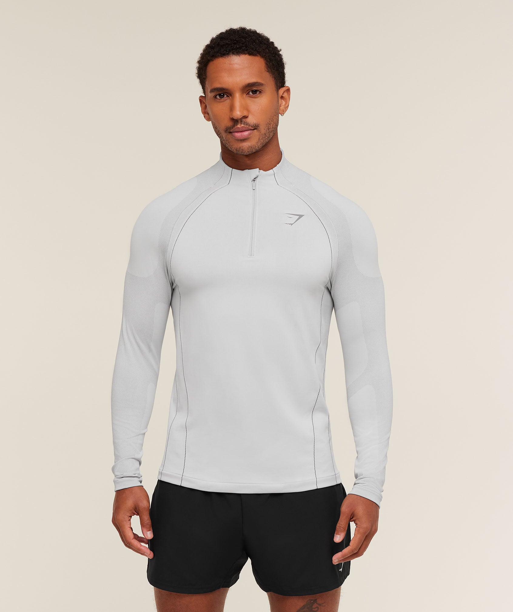 Apex Seamless 1/4 Zip - Light Grey/Medium Grey