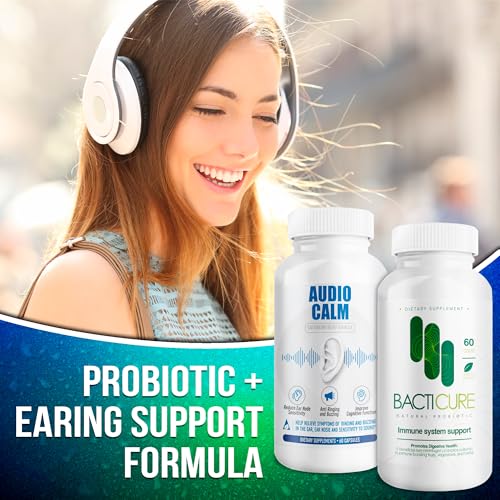 Audio Calm Probiotics   Natural Tinnitus Relief & Immune Support   Reduce Ear Ringing & Boost Immunity with Probiotics from Fruits  Vegetables  & Herbs   60 Capsules Each 