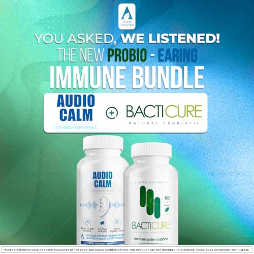 Audio Calm Probiotics   Natural Tinnitus Relief & Immune Support   Reduce Ear Ringing & Boost Immunity with Probiotics from Fruits  Vegetables  & Herbs   60 Capsules Each 