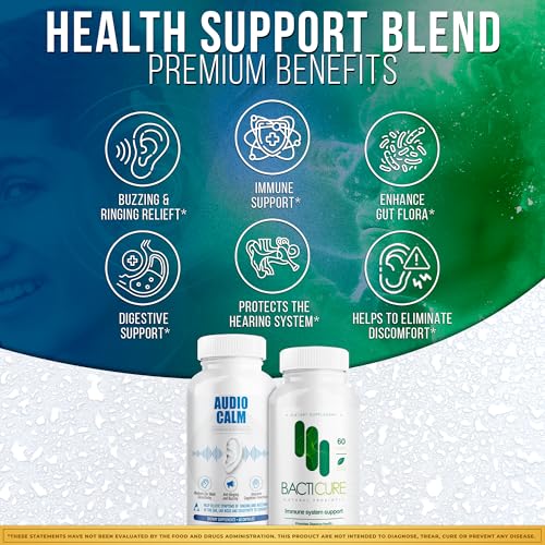 Audio Calm Probiotics   Natural Tinnitus Relief & Immune Support   Reduce Ear Ringing & Boost Immunity with Probiotics from Fruits  Vegetables  & Herbs   60 Capsules Each 