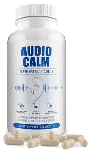 Audio Calm   Tinnitus Relief for Ringing Ears   Ear Health Vitamins   Natural Stop Tinnitus Relief Solution   Rapid Ear Ringing Relief  Buzzing  Clicking and Reduce Ear Noise   60 Capsules  1 