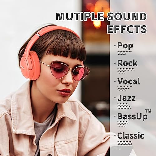 BERIBES Bluetooth Headphones Over Ear  65H Playtime and 6 EQ Music Modes Wireless Headphones with Microphone  HiFi Stereo Foldable Lightweight Headsets  Deep Bass for Home Office Cellphone PC Ect