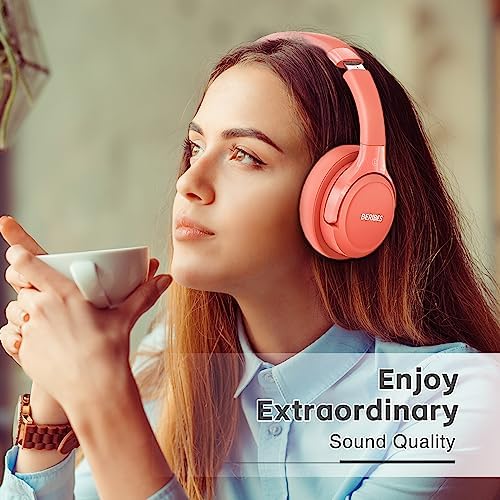 BERIBES Bluetooth Headphones Over Ear  65H Playtime and 6 EQ Music Modes Wireless Headphones with Microphone  HiFi Stereo Foldable Lightweight Headsets  Deep Bass for Home Office Cellphone PC Ect
