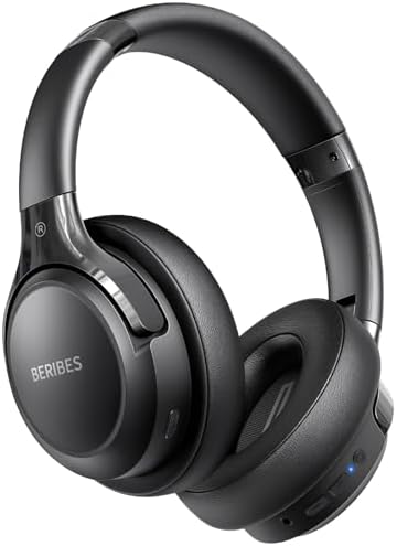 BERIBES Bluetooth Headphones Over Ear  65H Playtime and 6 EQ Music Modes Wireless Headphones with Microphone  HiFi Stereo Foldable Lightweight Headsets  Deep Bass for Home Office Cellphone PC Ect