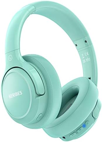BERIBES Bluetooth Headphones Over Ear  65H Playtime and 6 EQ Music Modes Wireless Headphones with Microphone  HiFi Stereo Foldable Lightweight Headsets  Deep Bass for Home Office Cellphone PC Ect