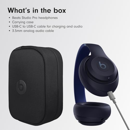 Beats Studio Pro   Premium Wireless Over Ear Headphones  Up to 40 Hour Battery Life  Active Noise Cancelling  USB C Lossless Audio  Apple & Android Compatible   Black