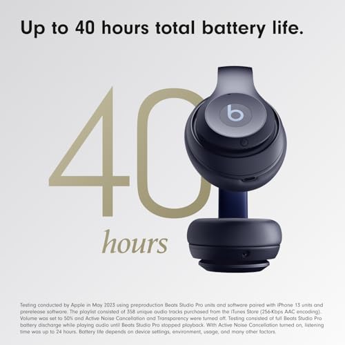 Beats Studio Pro   Premium Wireless Over Ear Headphones  Up to 40 Hour Battery Life  Active Noise Cancelling  USB C Lossless Audio  Apple & Android Compatible   Black