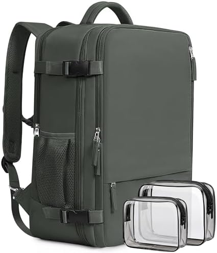 Beraliy Travel Backpack for Men Women  Carry On Backpack  16 Inch Laptop Backpack  Waterproof Hiking Backpack  Casual Outdoor Daypack College Bag  Olive green