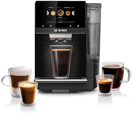 Bosch 800 Series Fully Automatic Espresso and Coffee Machine   35 Drinks  Cold Brew  Double Cup  Milk Hose  Ceramic Grinder  Smart Features  in Black TPU60309