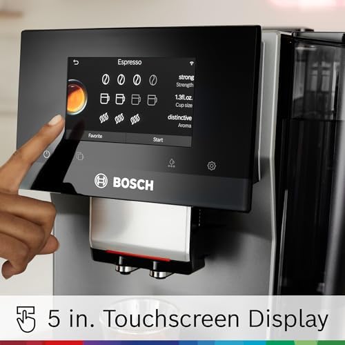 Bosch 800 Series Fully Automatic Espresso and Coffee Machine   35 Drinks  Cold Brew  Double Cup  Milk Hose  Ceramic Grinder  Smart Features  in Black TPU60309