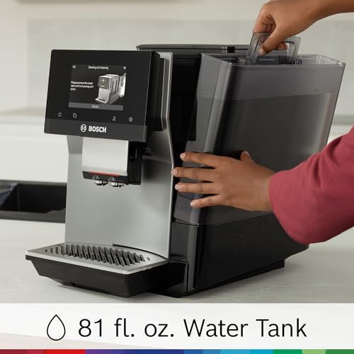 Bosch 800 Series Fully Automatic Espresso and Coffee Machine   35 Drinks  Cold Brew  Double Cup  Milk Hose  Ceramic Grinder  Smart Features  in Black TPU60309