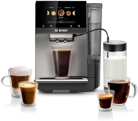 Bosch 800 Series Fully Automatic Espresso and Coffee Machine   35 Drinks  Cold Brew  Double Cup  Milk Hose  Ceramic Grinder  Smart Features  in Black TPU60309