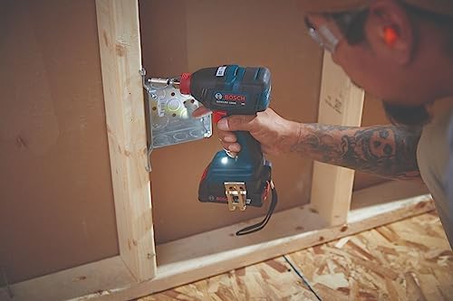 Bosch GXL18V 240B22 18V 2 Tool Combo Kit with 1/2 In  Hammer Drill/Driver  Two In One 1/4 In  and 1/2 In  Bit/Socket Impact Driver/Wrench and  2  2 Ah Standard Power Batteries
