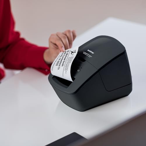 Brother QL 600 Desktop Monochrome Label Printer  up to 2 4 Label Width  No ink required  uses Brother Genuine DK drop in Rolls for Fast Labeling and easy integration with Microsoft applications