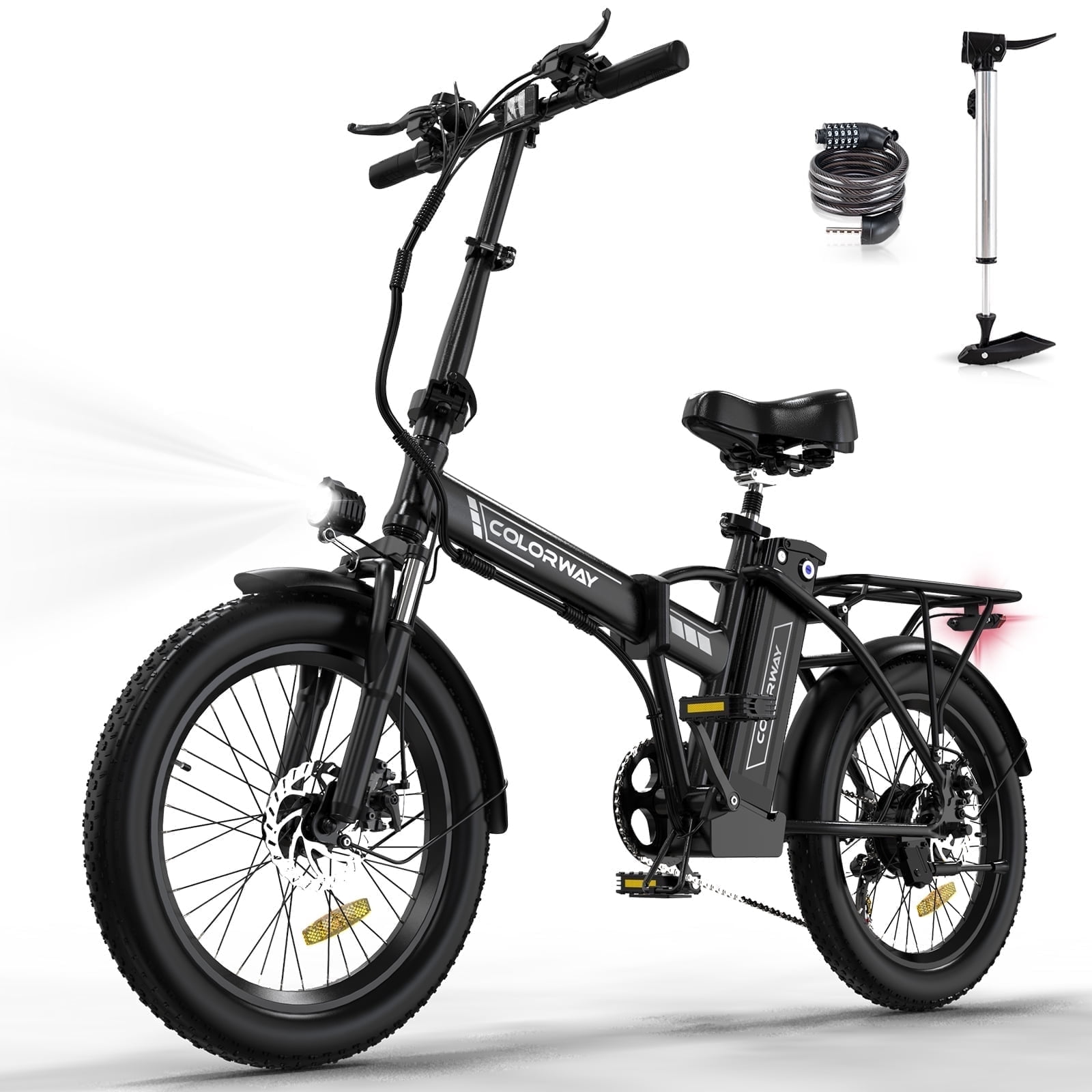 COLORWAY 20 X3 0 Fat Tire Electric bicycles  Foldable Mountain Snow Beach Electric bike ebike with 500W/36V/13Ah Battery  Shimano 7 Speed e bicycle