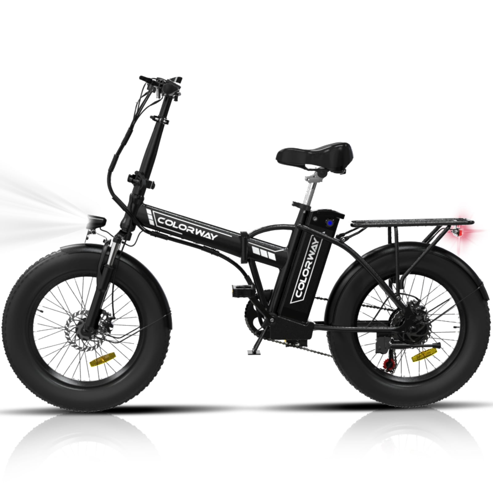 COLORWAY 20 X3 0 Fat Tire Electric bicycles  Foldable Mountain Snow Beach Electric bike ebike with 500W/36V/13Ah Battery  Shimano 7 Speed e bicycle