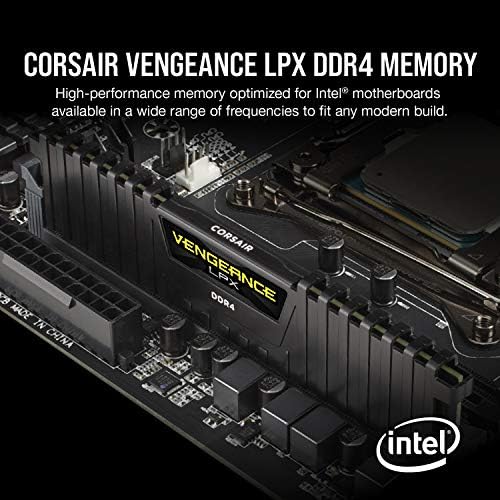 CORSAIR Vengeance LPX DDR4 RAM 32GB  2x16GB  3200MHz CL16 20 20 38 1 35V Intel AMD Desktop Computer Memory   Black  CMK32GX4M2E3200C16 