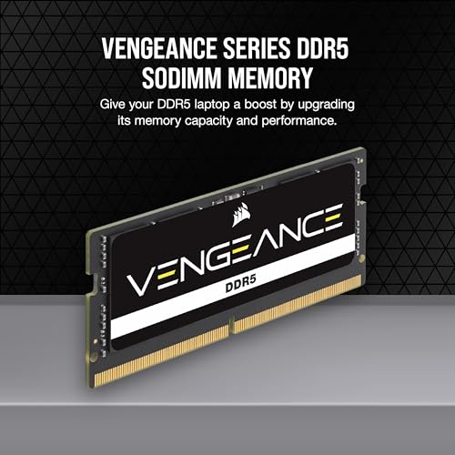 CORSAIR Vengeance SODIMM DDR5 RAM 16GB  1x16GB  5600MHz CL48 Intel XMP iCUE Compatible Computer Memory   Black  CMSX16GX5M1A5600C48 