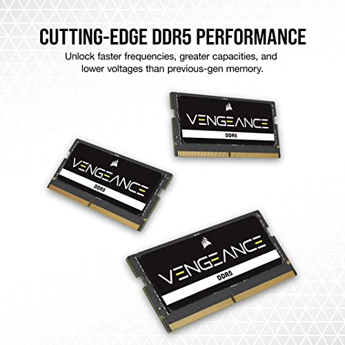 CORSAIR Vengeance SODIMM DDR5 RAM 16GB  1x16GB  5600MHz CL48 Intel XMP iCUE Compatible Computer Memory   Black  CMSX16GX5M1A5600C48 