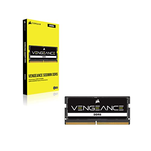 CORSAIR Vengeance SODIMM DDR5 RAM 16GB  1x16GB  5600MHz CL48 Intel XMP iCUE Compatible Computer Memory   Black  CMSX16GX5M1A5600C48 