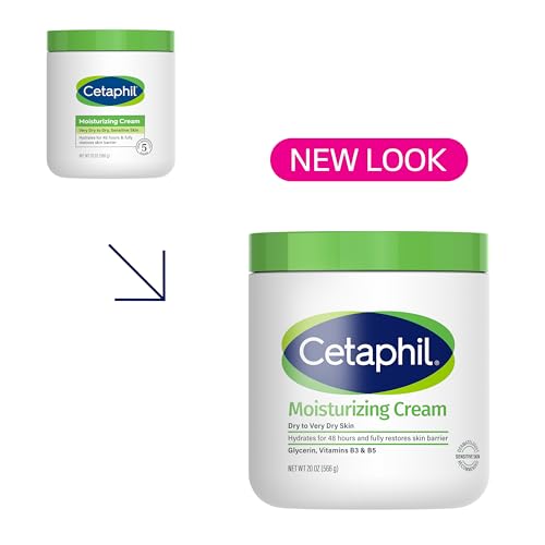 Cetaphil Face & Body Moisturizer  Hydrating Moisturizing Cream for Dry to Very Dry  Sensitive Skin  NEW 20 oz  Fragrance Free  Non Comedogenic  Non Greasy  Packaging May Vary 