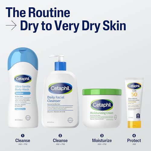 Cetaphil Face & Body Moisturizer  Hydrating Moisturizing Cream for Dry to Very Dry  Sensitive Skin  NEW 20 oz  Fragrance Free  Non Comedogenic  Non Greasy  Packaging May Vary 