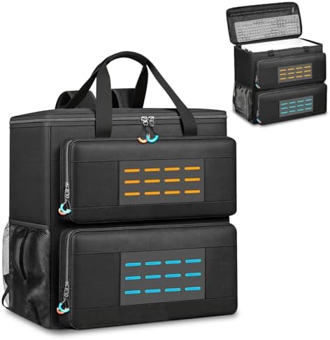 Computer Desktop Tower Carrying Case with Padded Protection & Multiple Pockets  Gaming Computer Backpack Holds CPU Mainframe  Keyboard  Mouse  Cables and Accessories