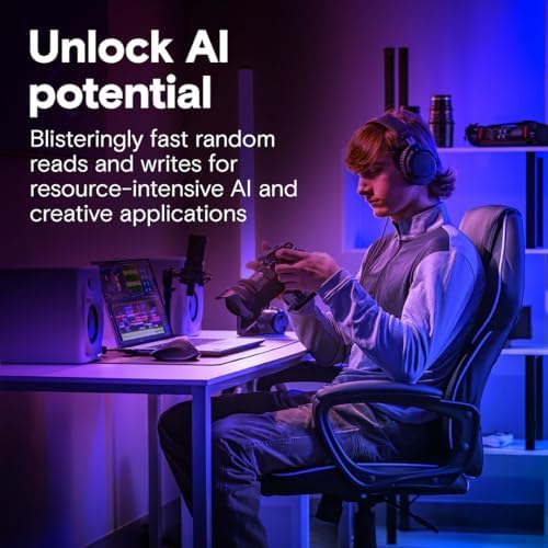 Crucial T710 PCIe Gen5 NVMe 1TB SSD  Up to 14 900 MB/s  Laptop & Desktop Compatible  PC   for Creatives and Hardcore Gamers  Solid State Drive  Includes 1Mo Adobe CC   CT1000T710SSD8 01