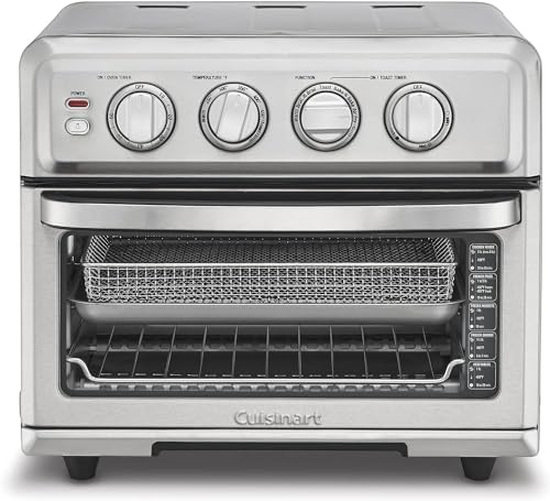 Cuisinart Air Fryer Toaster Oven with Grill  1800W 8 1 Air Fryer Oven with Bake  Convection Bake  Grill  Broil and Warm Options  Large Capacity  60 Minute Timer  TOA 70NAS  Stainless Steel