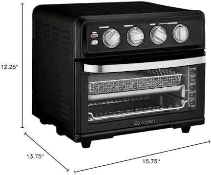 Cuisinart Air Fryer Toaster Oven with Grill  1800W 8 1 Air Fryer Oven with Bake  Convection Bake  Grill  Broil and Warm Options  Large Capacity  60 Minute Timer  TOA 70NAS  Stainless Steel